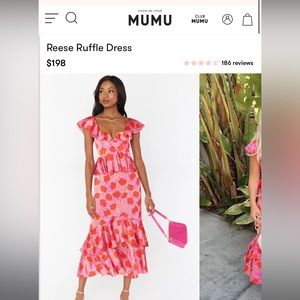 Show me your Mumu reese ruffle dress in smooch floral size XS